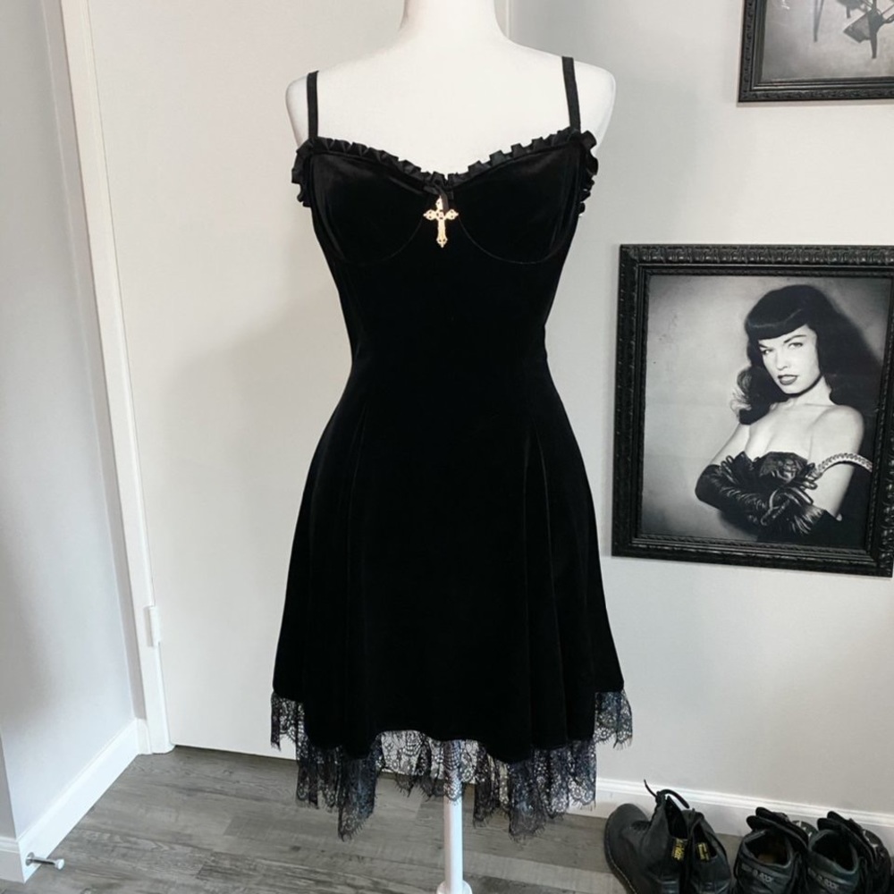 Widow Midnight Blind Faith Velvet Dress